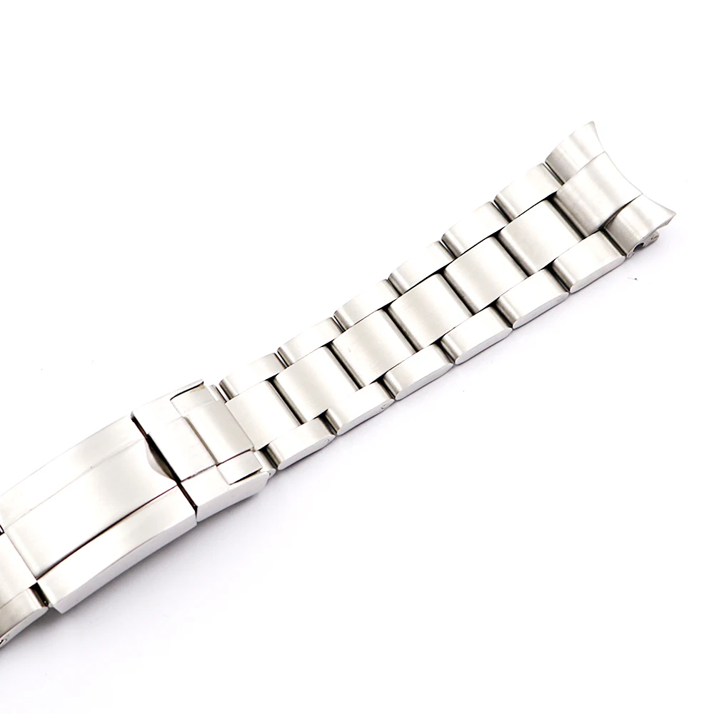 Rolamy 20 21mm Watch Band Silver Brushed 316L Solid Stainless Steel Watchband Belt Strap Bracelets For Submariner Wholesale