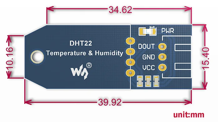 

DHT22 Temperature-Humidity Sensor for detecting ambient temperature and humidity higher accuracy and wider than DHT11