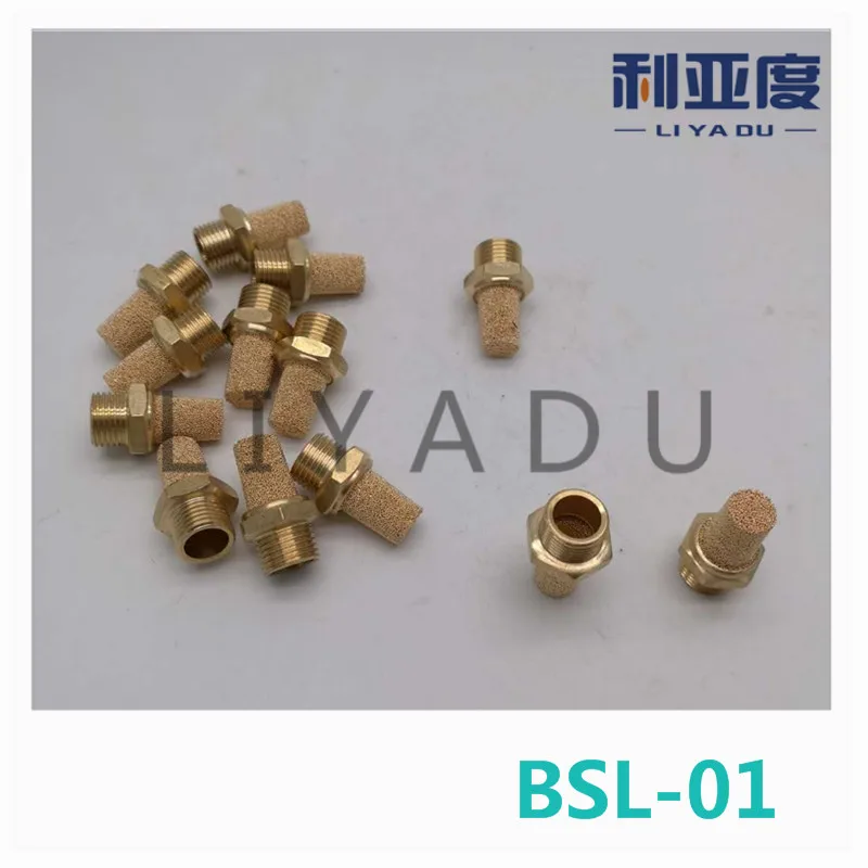 

100PCS/LOT Half copper plating pointed silencer BSL-01 pneumatic muffler SL-01 solenoid valve silencer thread comection 01:1/8"