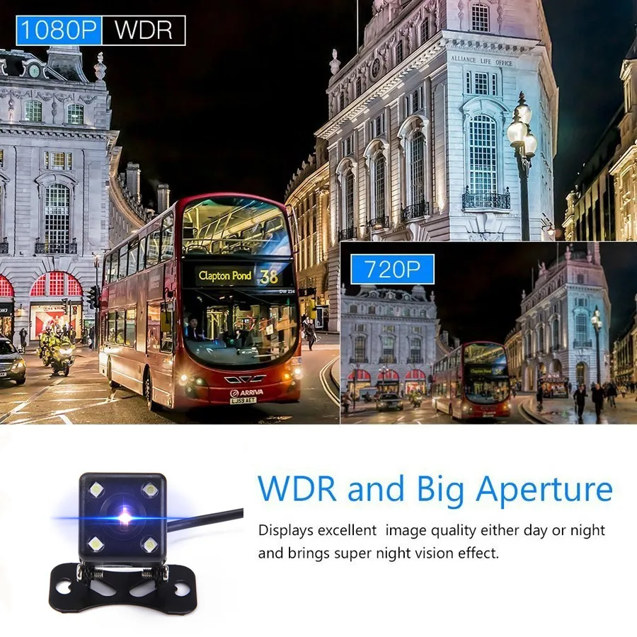 Новый Автомобильный видеорегистратор 1080P FHD DVR камера видео WDR 4 3 дюймов