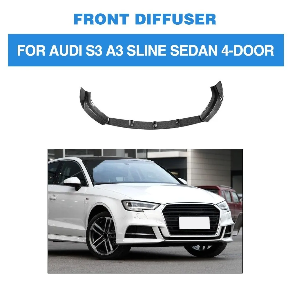 Углеродного волокна передний бампер спойлер для Audi S3 A3 SLINE база престиж