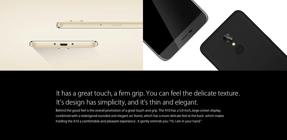 Смартфон Blackview A10 Android 7,0 MTK6580A четырехъядерный 2 Гб ОЗУ 16 Гб ПЗУ 5," с отпечатком пальца gps 3g WCDMA сотовые телефоны