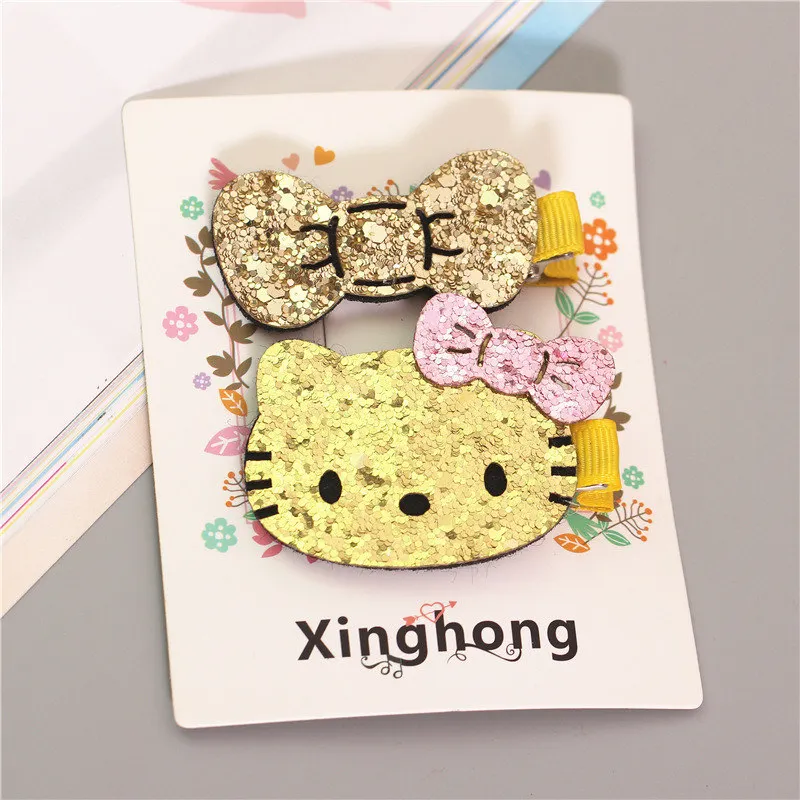 13 Милые hello kitty уши Минни-Маус шпильки детские волосы заколки бант аксессуары для маленьких девочек детская заколка головной убор Головные уборы - Цвет: 13