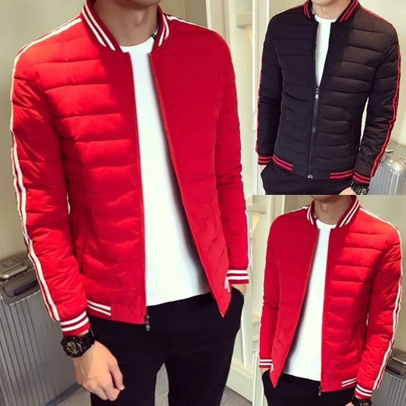 ZOGAA для мужчин's хлопковые парки пальто мужчин Slim Fit новый полосатый короткий