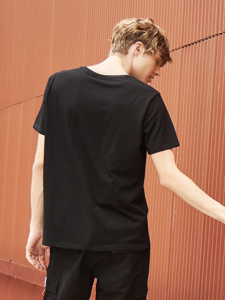 Pioneer Camp Summer Men T Shirt Solid Color and funny Print Male Casual Tshirt short sleeveT-shirt ADT902155 | Мужская одежда