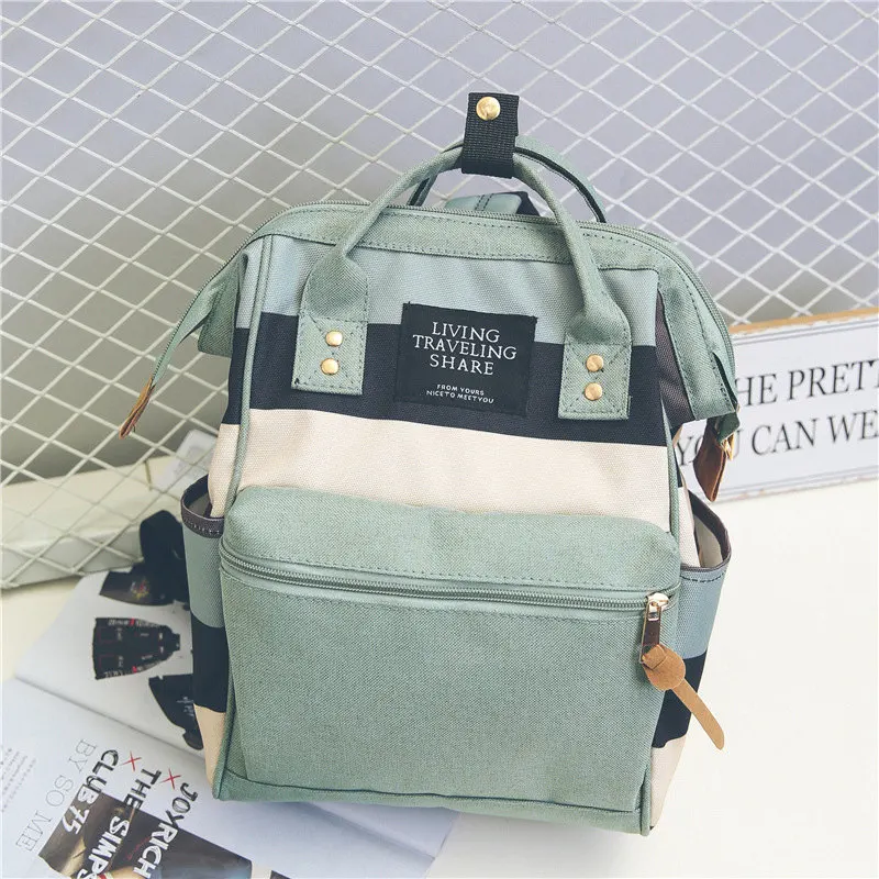 light green Beibaobao, школьные сумки для девочек-подростков, рюкзак в Корейском стиле, женские дорожные сумки с двойным плечом, Большой Вместительный Оксфорд-рюкзак - Цвет: light green