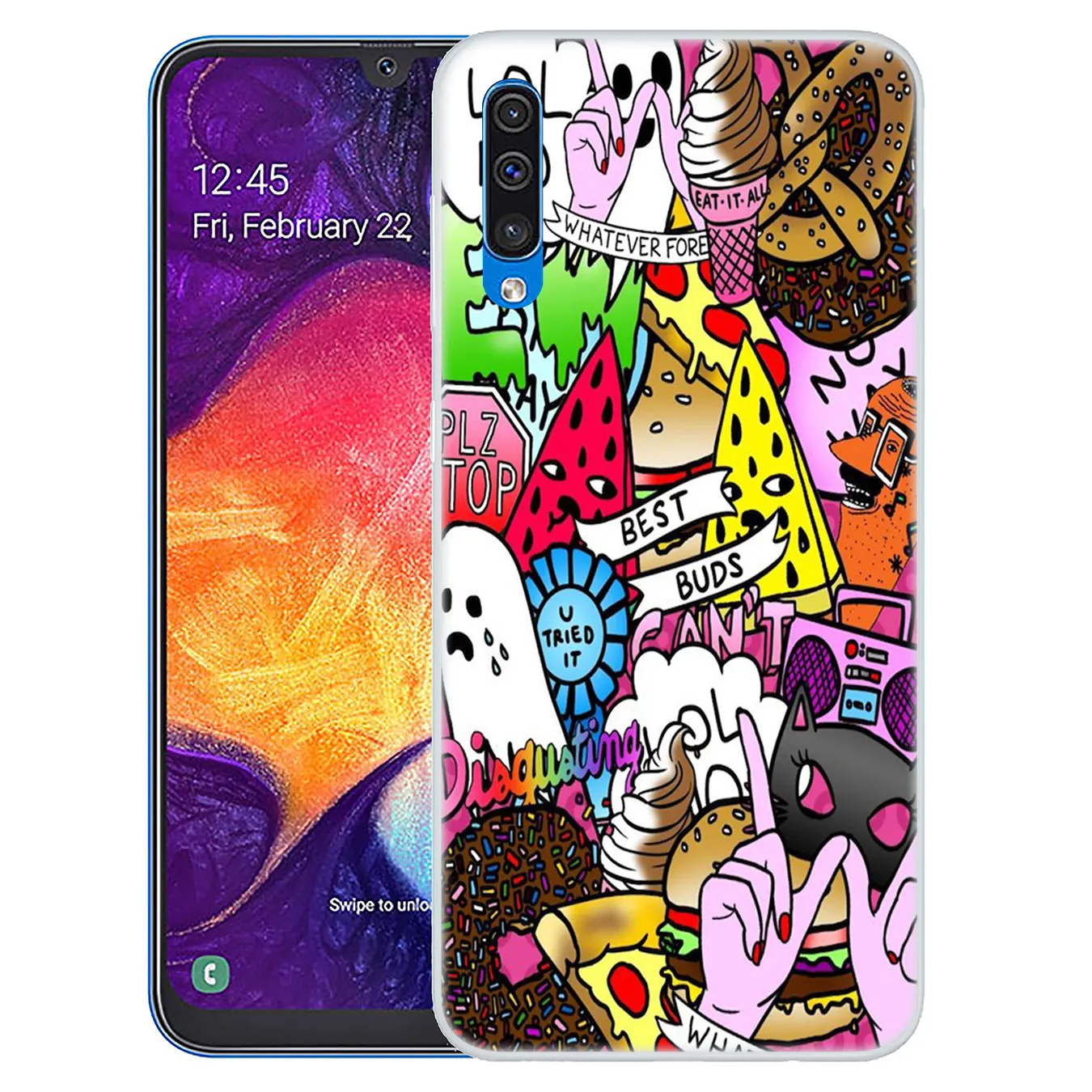 Lavaza Fashion Chips Pizza food Hamburgers Phone Case for Samsung Galaxy A10 A20 A30 A40 A50 A60 A70 M40 M30 M20 M10 A20e Cover | Мобильные