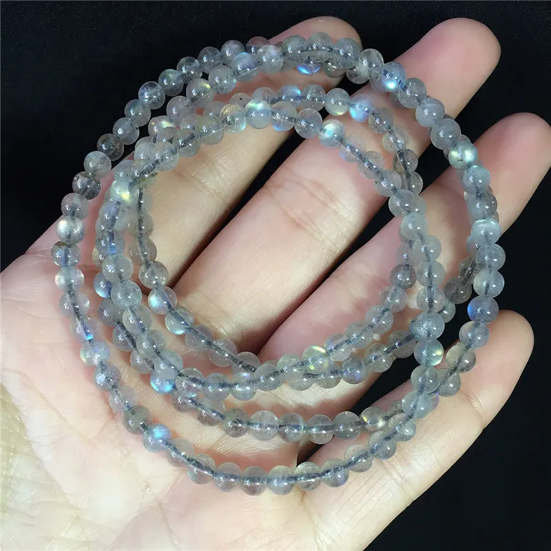 Retro national style natural crystal bracelet grey moonlight hand string men and women lovers | Дом и сад