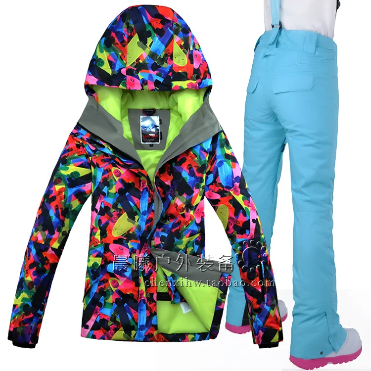 Женский лыжный костюм GSOU ветронепроницаемая водонепроницаемая куртка для
