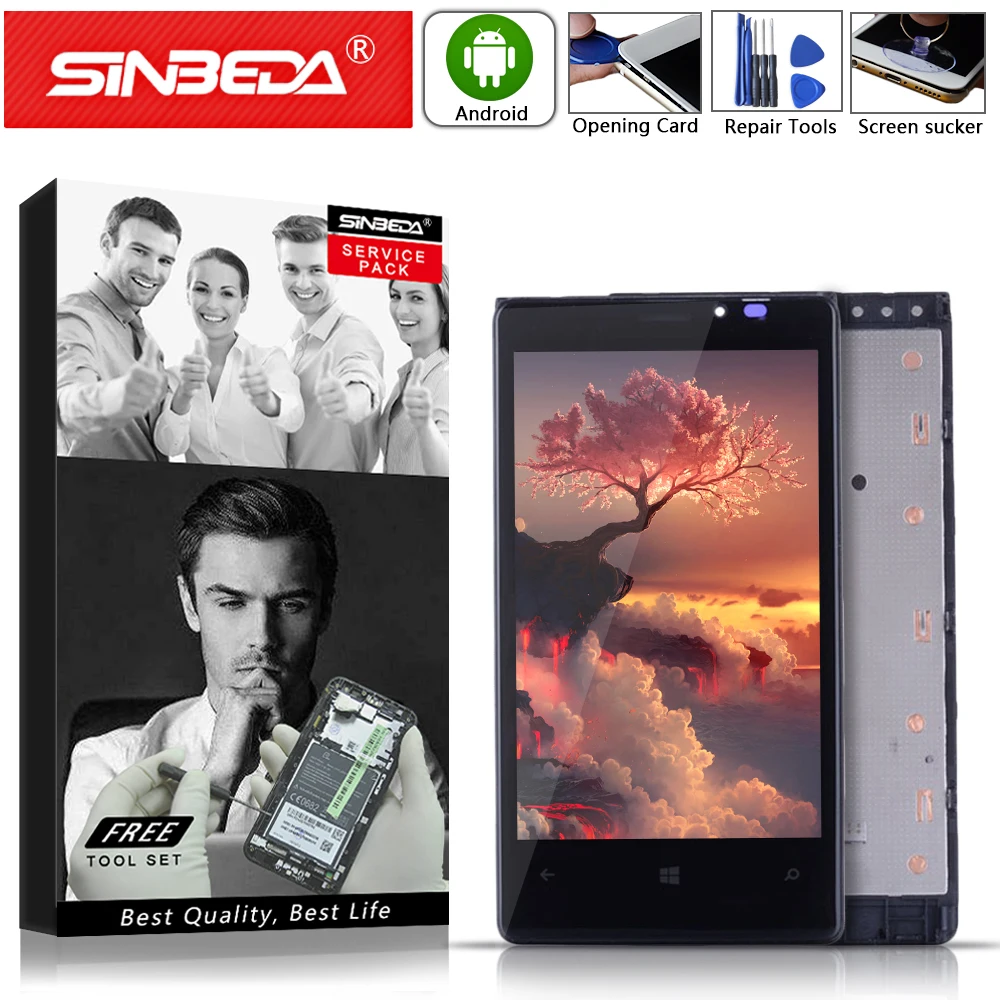 Sinbeda 4 5 &quotIPS ЖК дисплей для NOKIA Lumia 920 с сенсорным экраном сменная рамка стандартной