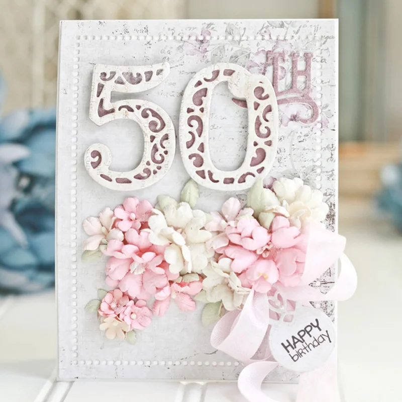 2 inch Lace flower Number Metal Cutting Dies for DIY Scrapbooking Photo Album Paper Cards Craft | Дом и сад