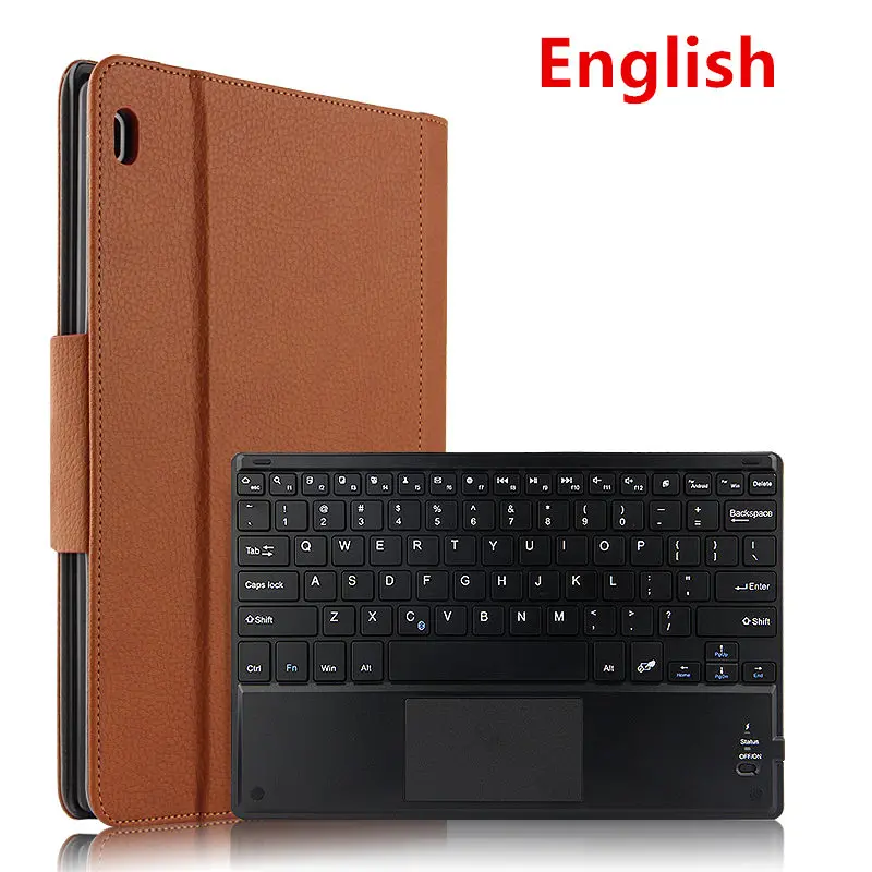 Чехол для lenovo Tab 4, 10, TB-X304L, TB-X304F, N, 10,1 дюймов, защитный чехол, Блютуз, клавиатура, протектор, кожа, ПУ, планшет, Tab4, 10, чехол s - Цвет: brown English