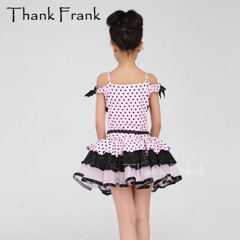 Балетное платье пачка в горошек для девочек Детский костюм пианино на одно плечо