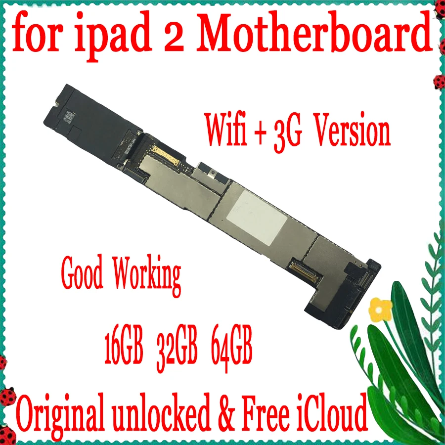 Оригинальная разблокированная материнская плата для ipad 2 без iCloud 16 ГБ/32 ГБ/64 Гб Wifi