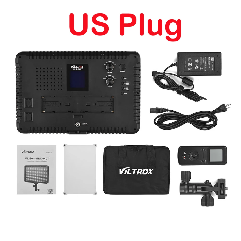 Розовый Viltrox VL-D640T 3300 K-5600 K CRI 95+ профессиональный ультратонкий двухцветный светодиодный светильник с регулируемой яркостью и пультом дистанционного управления - Цвет: Розовый
