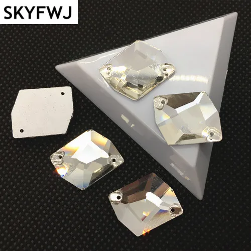 Прозрачная стеклянная Стразы AB космической формы для шитья, украшение для платья 11x14,13x17,16x21,21x27 мм