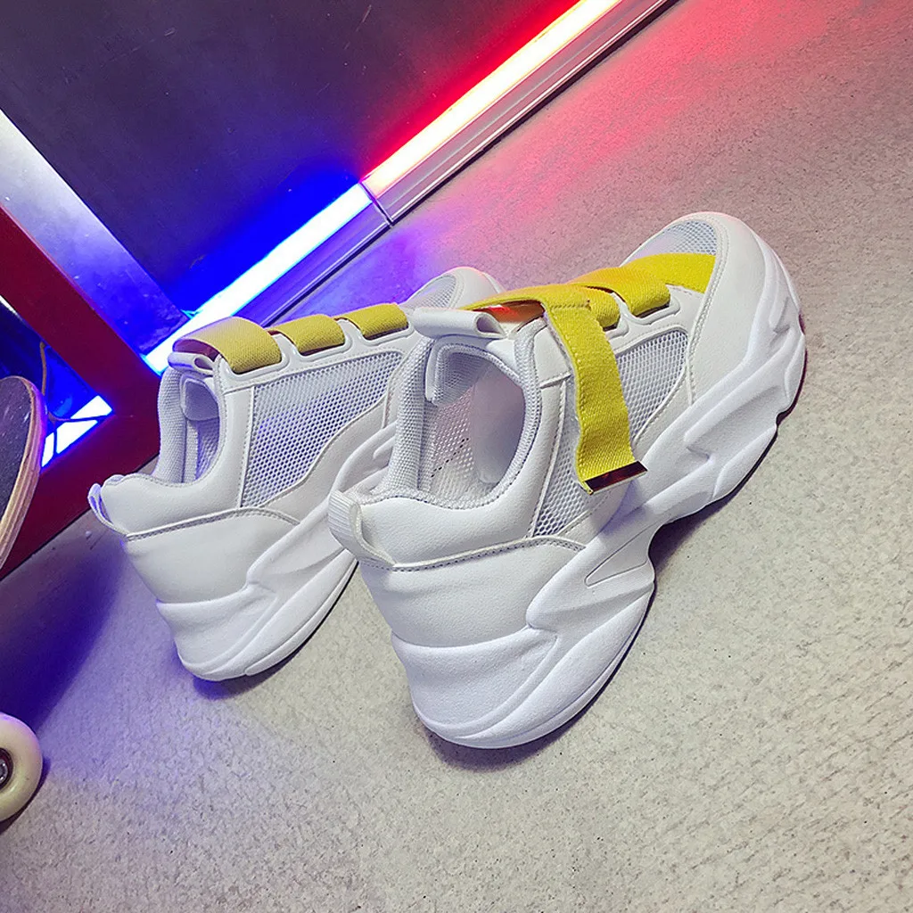 Повседневная женская обувь на низком каблуке модные студенческие кроссовки