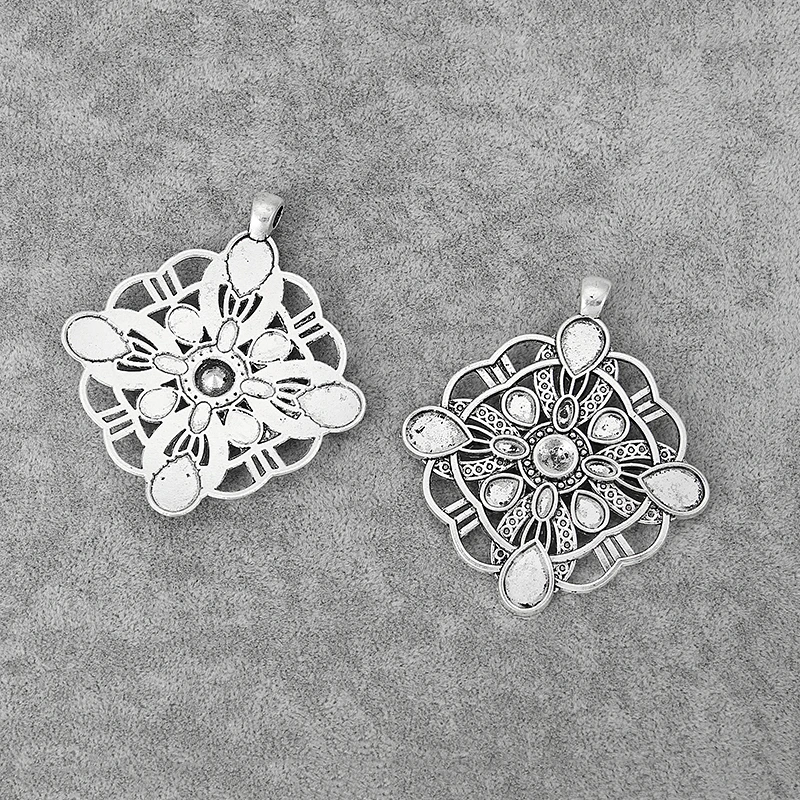 4 шт. Большой абстрактный полый цветок круглый кулон пустые каплевидные Камеи