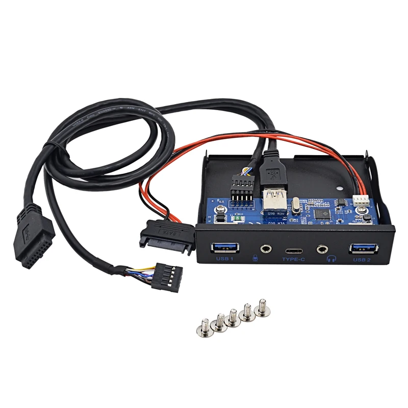 Usb-концентратор 5 портов USB 3,1 TYPE-C USB 3,0 Передняя панель HD аудио 3,5 мм разъем для наушников микрофон адаптер расширения для рабочего стола 3," ячейка для дискет