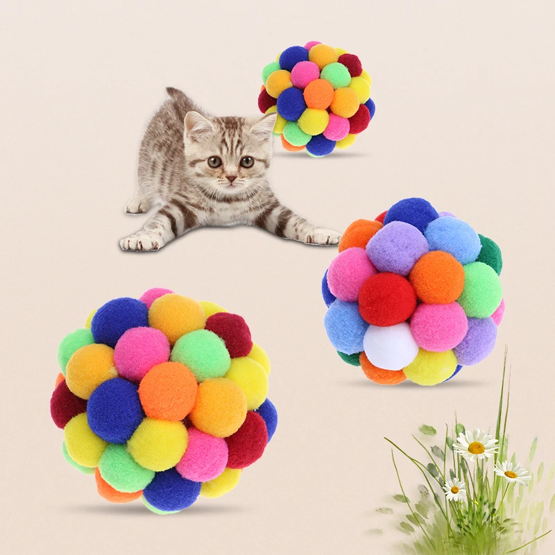 Красочные игрушки для домашних животных кошек колокольчики ручной работы