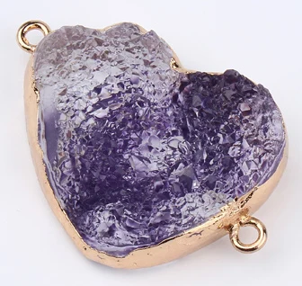 Blue Gold 40x33mm 1 шт. необычные серьги в виде сердца из смолы, соединители подвески-капли, сделай сам, искусственный Агат из искусственного опала, ожерелье, ювелирные изделия ручной работы - Цвет: Blue Gold 40x33mm