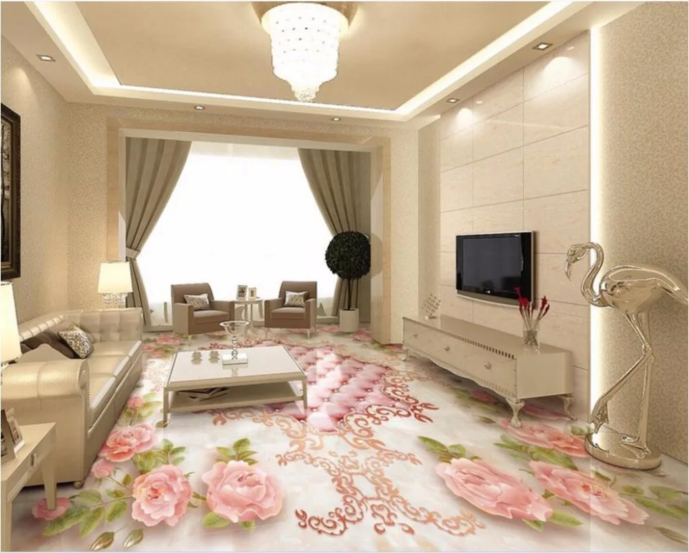 

Custom mural 3d flooring European rose soft parquet room decor painting pvc self adhesive picture 3d wall murals wallpaper