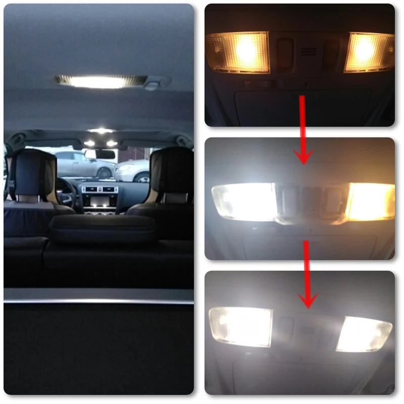 Подходит для Subaru Outback 2010 2011 2012 Белая светодиодная интерьерная с Canbus посылка комплекты Замена Карта Купол багажник дверь номерной знак светильник