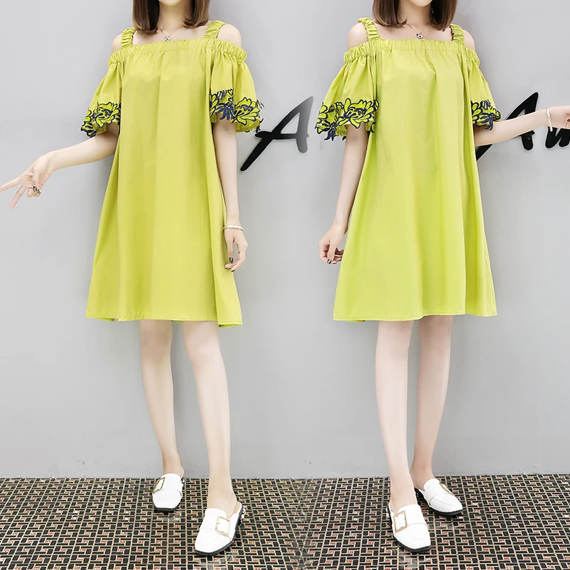 Платье женское ТРАПЕЦИЕВИДНОЕ хлопковое с коротким рукавом и открытыми