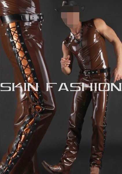 Бесплатная Доставка! Кружевные брюки латексные джинсы для мужчин (не включая