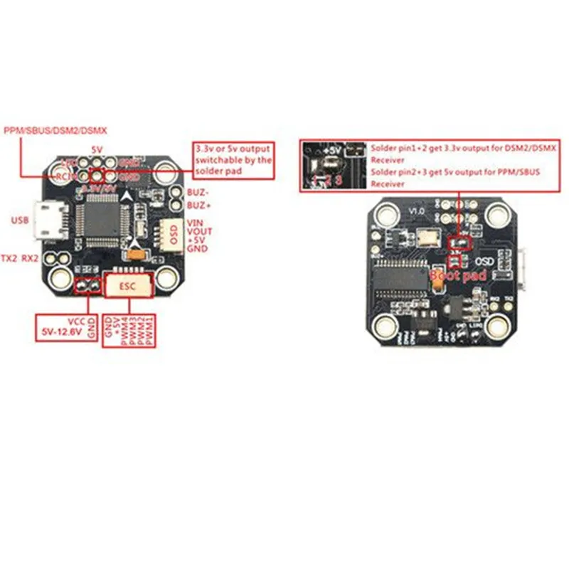 JMT Mini Tower F3 OSD управление полетом интегрированный 10A 4в1 ESC 20 мм x 20 мм для FlyTower FPV гоночный Дрон RC Racer Крытый Drone130