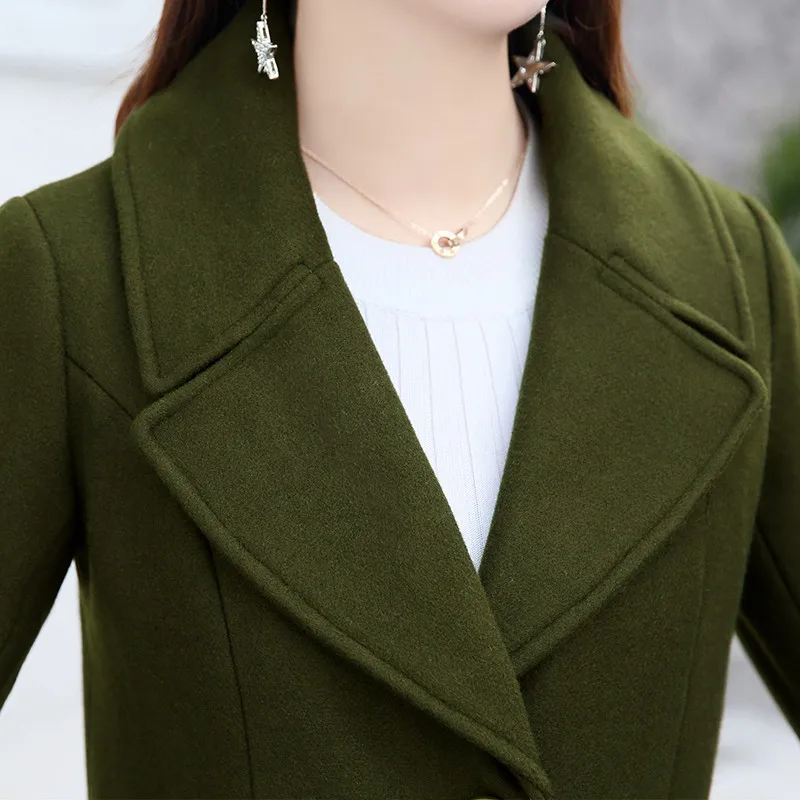 

Winter coats for womens 2020 autumn quilted cotton woolen coat Plus size jacket lady slim thick warm long woolen coat OKXGNZ1841