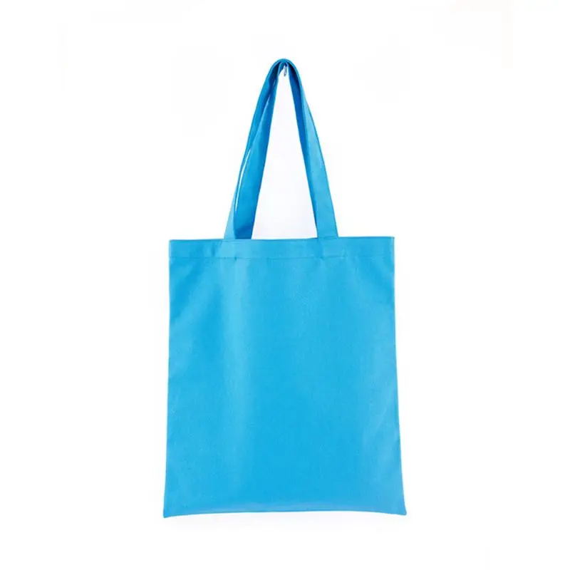 Light Blue Женские прочные холщовые пустые продуктовые простые хозяйственные сумки, Дамская многофункциональная сумка на плечо, многоразовая утилизация, 14 цветов - Цвет: Light Blue