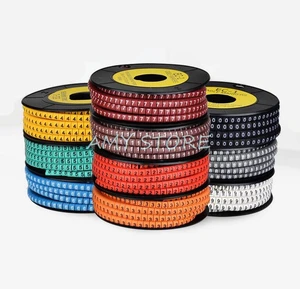 1000 шт от 0 до 9 цифр 2, 5 мм2 Маркер кабельной проводки спиральная упаковка цветная 18AWG-12 AWG EC-1