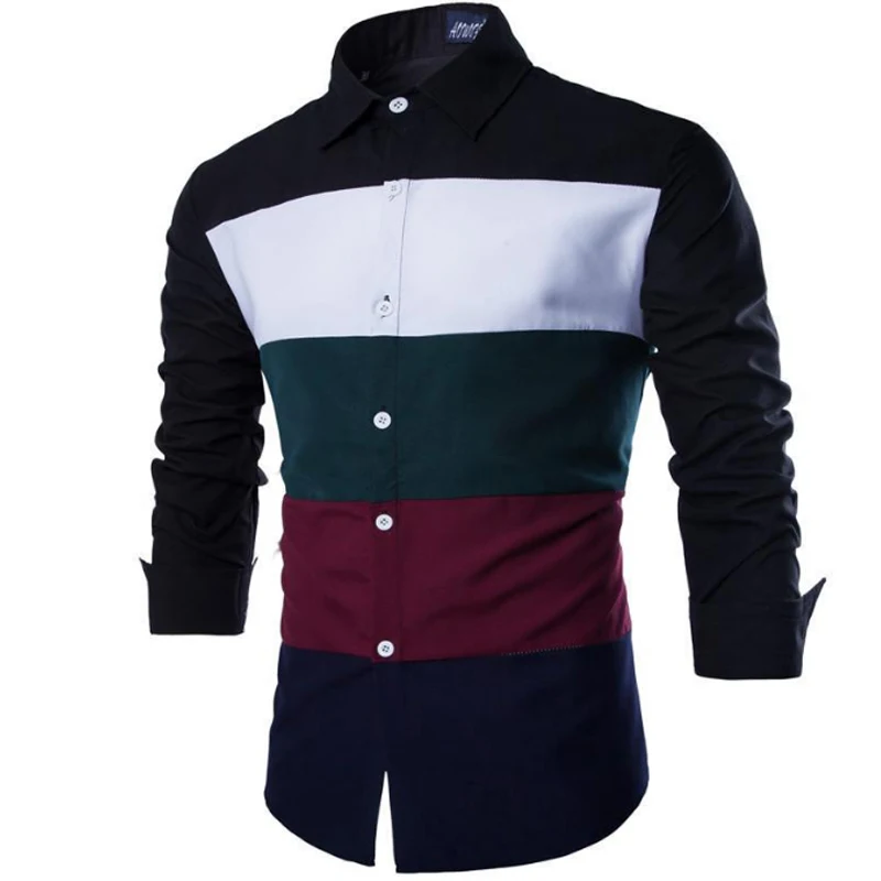 Мужская рубашка 2017 модная брендовая мужская одежда разных цветов с длинным