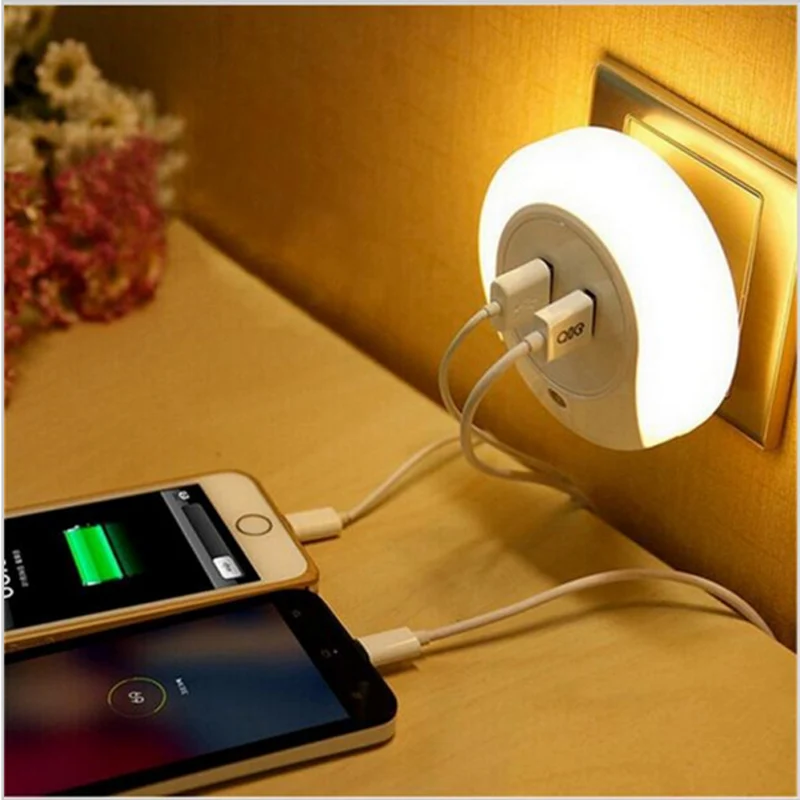 Креативный Ночной светильник Luminaria с двойным разъемом USB 220 В новинка пластиковая