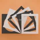 Белыечерные коврики для фотографий, прямоугольные квадратные круглые 14-дюймовые картонные крепления, текстурированная поверхность, рамки для фотографий, вырезы 12 шт.лот