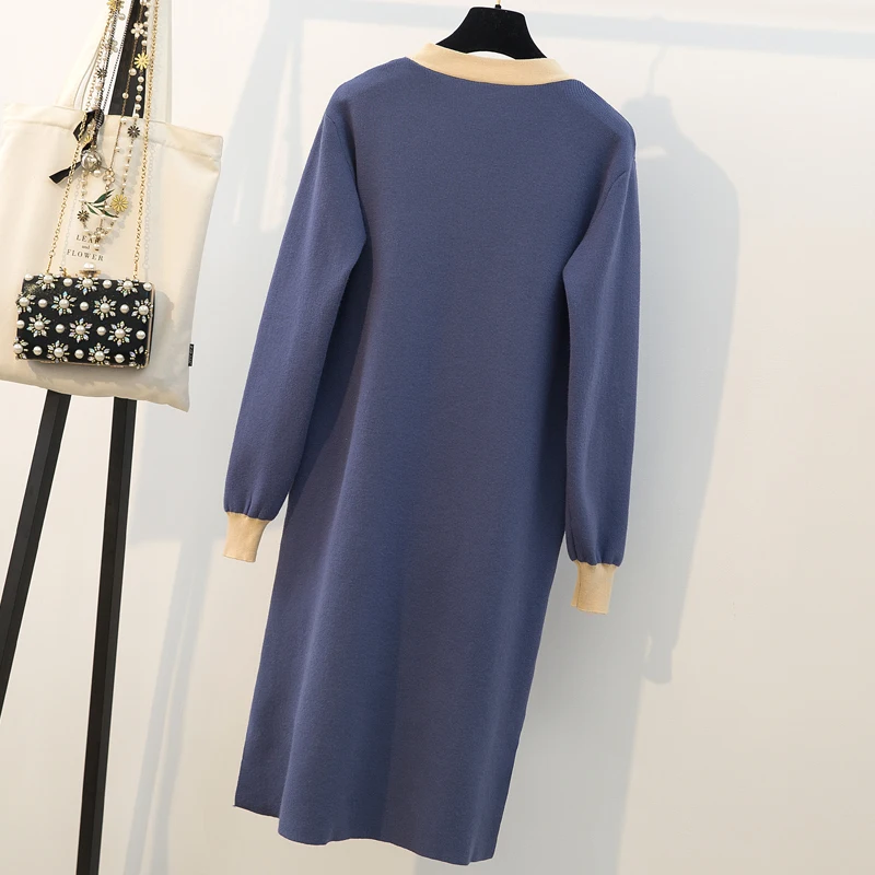 Женские платья больших размеров на осень и зиму простые свободные прямые