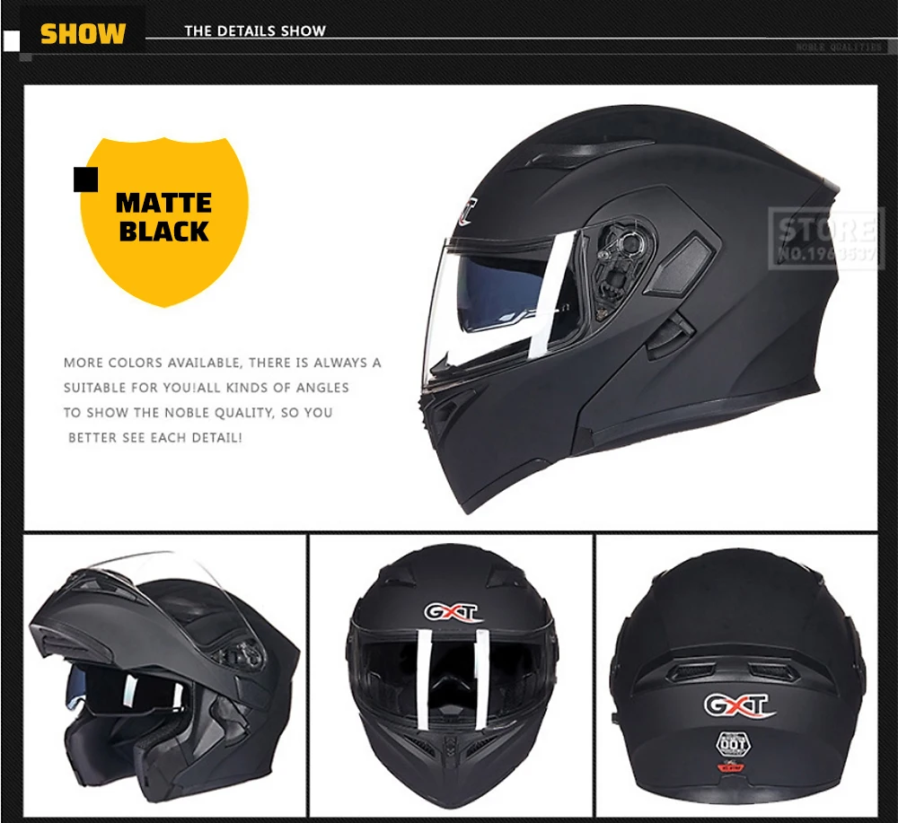 GXT флип мотоциклетный шлем мотокросса Краш шлем дышащий комфорт Moto Doublel объектив полный шлем для мотоцикла
