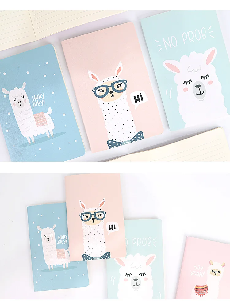 A5 блокнот,, Kawaii Bullet Journal, мягкая обложка, дневник, планировщик, альпака, милый офисный канцелярский блокнот с животными, бумага
