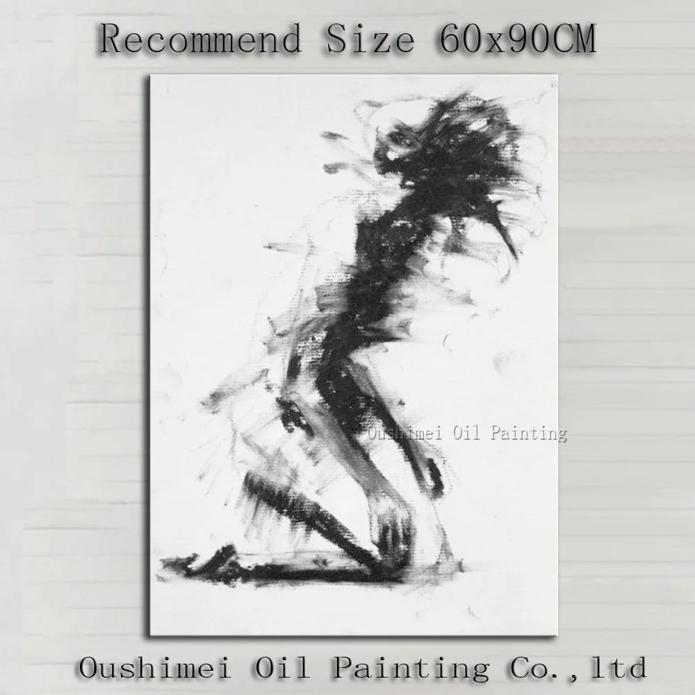 Оптовая цена Новое поступление Современная черно-белая картина маслом на холсте
