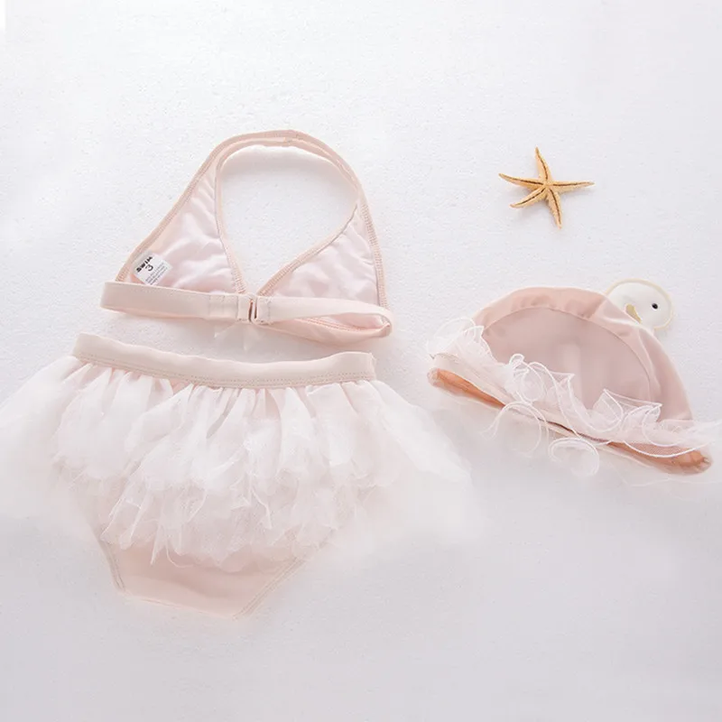 Для девочек 2 шт Лебедь купальник нежно розового цвета Детская одежда весенний
