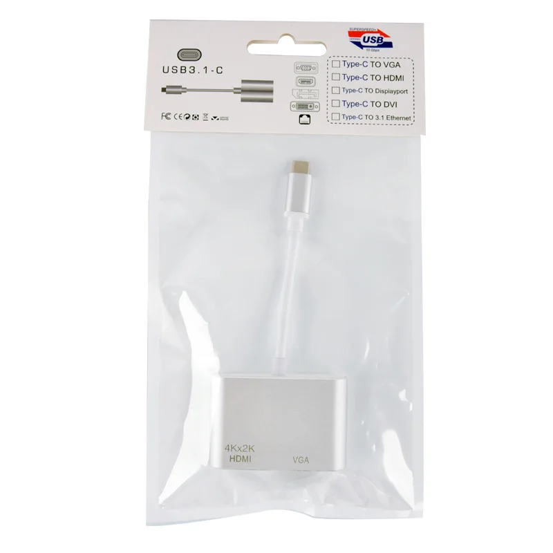 Адаптер USB C HDMI VGA Тип к 4K * 2K 3 1 VGA|Адаптеры Type-C| |