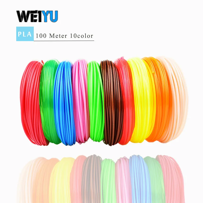 100m PLA filament Нить для 3D ручки PLA/ABS многоцветная 100 м/200 м пластиковые катушки нити 1,75 мм DIY 3D принтер impressora 3D filamento - Цвет: 100m PLA filament