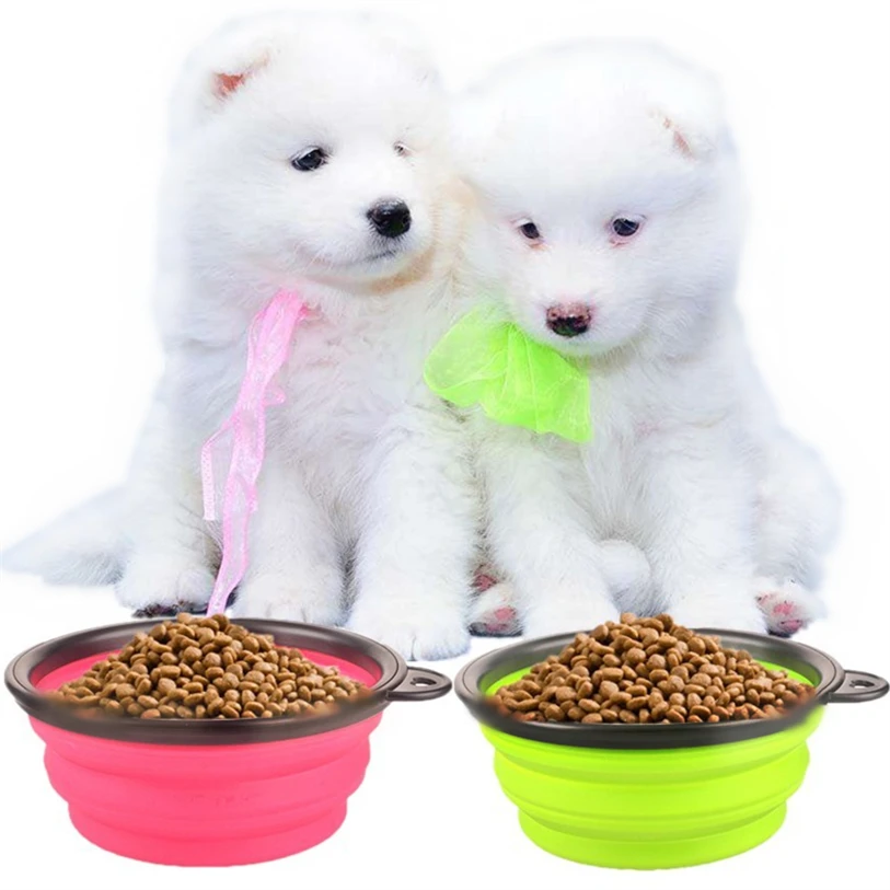 1 шт. Портативный путешествие складной силиконовый домашних животных чаша подача