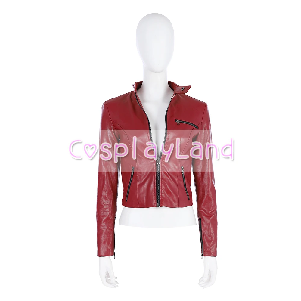 New Game Cosplay Resident Evil 2 Claire Costume For Halloween Party Women Coat Custom Made Leather Jacket Tops | Тематическая