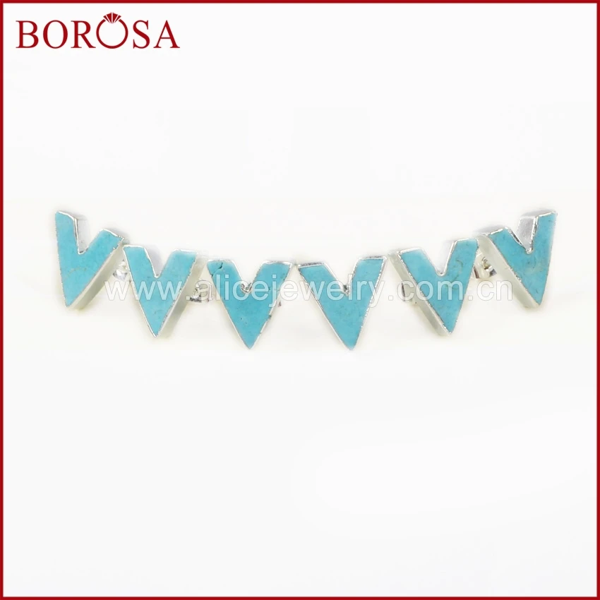 Большая распродажа! BOROSA Дизайн 1 пара Серебро Цвет синий хаулит камень серьги