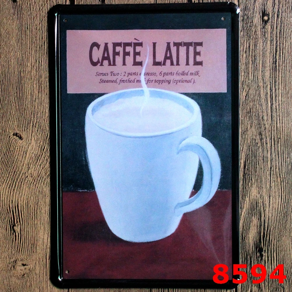 Винтажная металлическая настенная наклейка с логотипом CAFFE железная вывеска