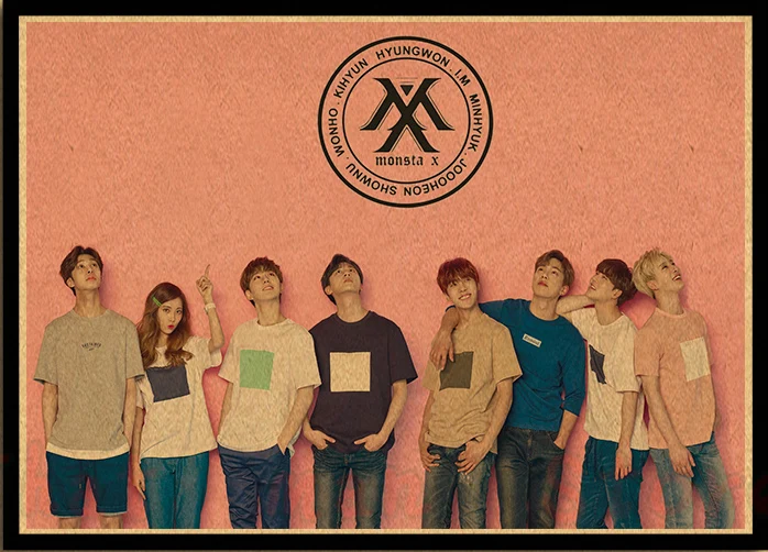 Постеры Monsta X настенные Стикеры принты из крафт бумаги украшение для дома высокой