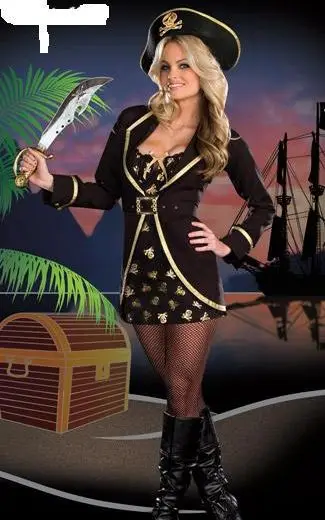 

Женский сексуальный пиратский костюм с бесплатной доставкой, популярный взрослый пиратский костюм, униформа костюмы для Хэллоуина для жен...
