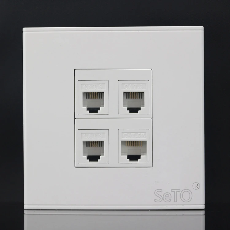 SeTo 86 Тип Один RJ45 Cat5e сеть и три RJ11 Cat3 телефонная панель настенная пластина розетка